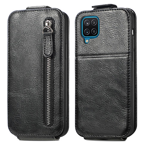 Custodia In Pelle Flip per Samsung Galaxy A12 Nacho Nero