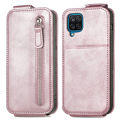 Custodia In Pelle Flip per Samsung Galaxy A12 Nacho Oro Rosa