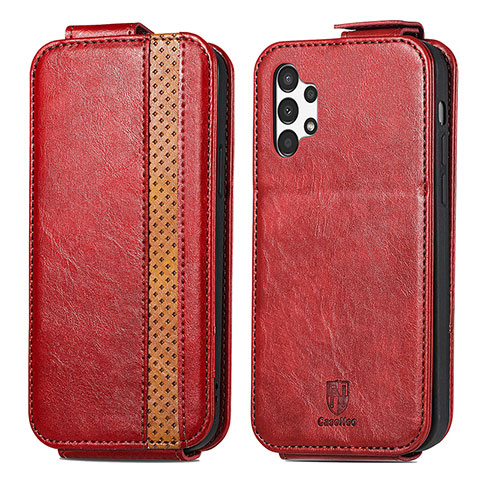 Custodia In Pelle Flip per Samsung Galaxy A13 4G Rosso