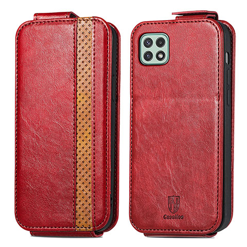 Custodia In Pelle Flip per Samsung Galaxy A22s 5G Rosso