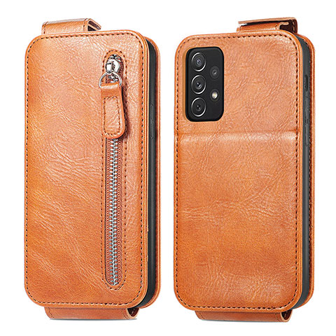 Custodia In Pelle Flip per Samsung Galaxy A72 5G Marrone