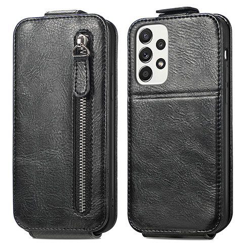 Custodia In Pelle Flip per Samsung Galaxy A73 5G Nero