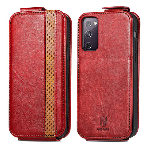 Custodia In Pelle Flip per Samsung Galaxy S20 FE 4G Rosso