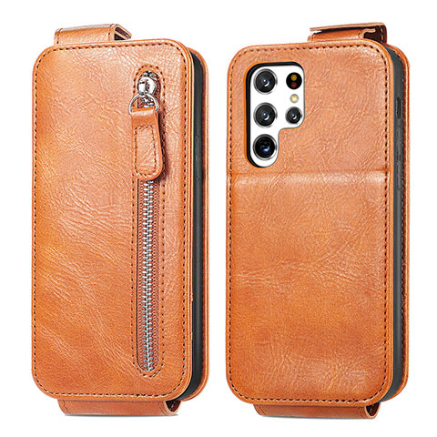 Custodia In Pelle Flip per Samsung Galaxy S24 Ultra 5G Marrone