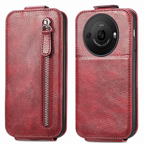 Custodia In Pelle Flip per Sharp Aquos R8s Pro Rosso