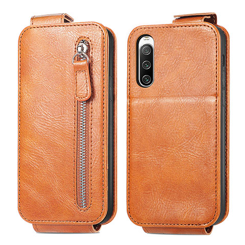 Custodia In Pelle Flip per Sony Xperia 10 V Marrone