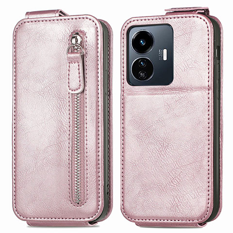 Custodia In Pelle Flip per Vivo iQOO Z6 Lite 5G Oro Rosa