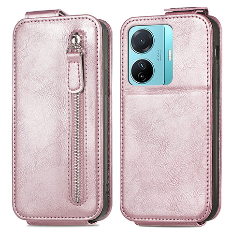 Custodia In Pelle Flip per Vivo iQOO Z6 Pro 5G Oro Rosa