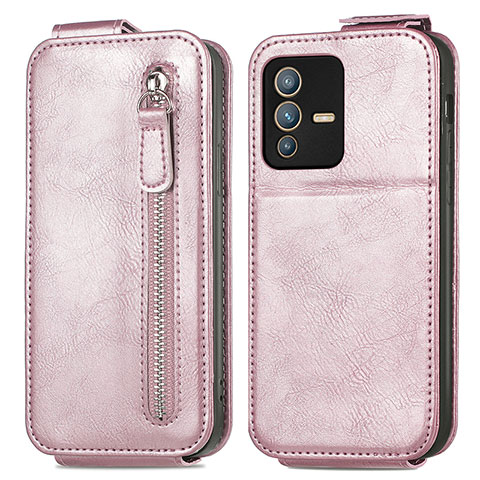 Custodia In Pelle Flip per Vivo V23 5G Oro Rosa