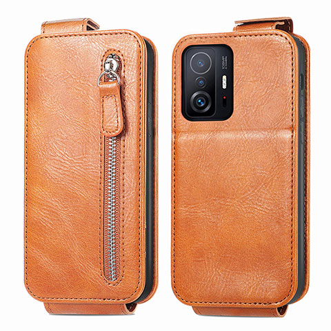 Custodia In Pelle Flip per Xiaomi Mi 11T Pro 5G Marrone