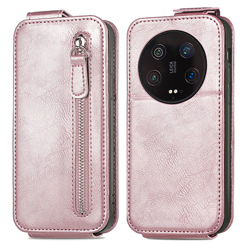 Custodia In Pelle Flip per Xiaomi Mi 13 Ultra 5G Oro Rosa