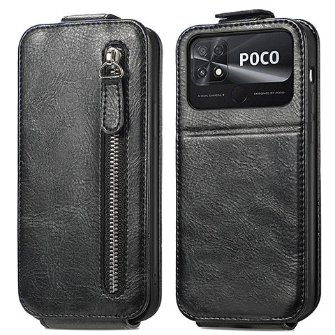 Custodia In Pelle Flip per Xiaomi Poco C40 Nero