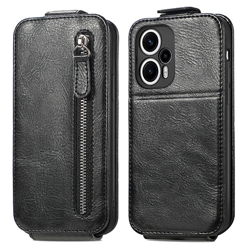 Custodia In Pelle Flip per Xiaomi Poco F5 5G Nero