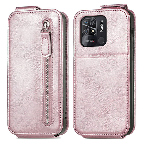 Custodia In Pelle Flip per Xiaomi Redmi 10 Power Oro Rosa