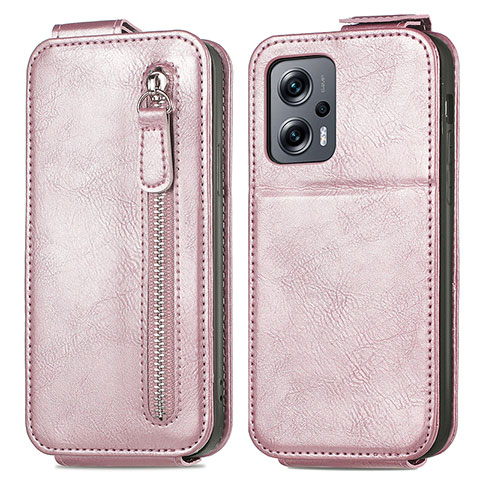 Custodia In Pelle Flip per Xiaomi Redmi K50i 5G Oro Rosa