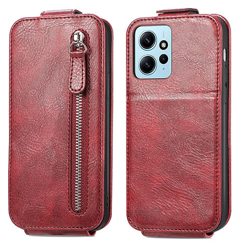 Custodia In Pelle Flip per Xiaomi Redmi Note 12 4G Rosso