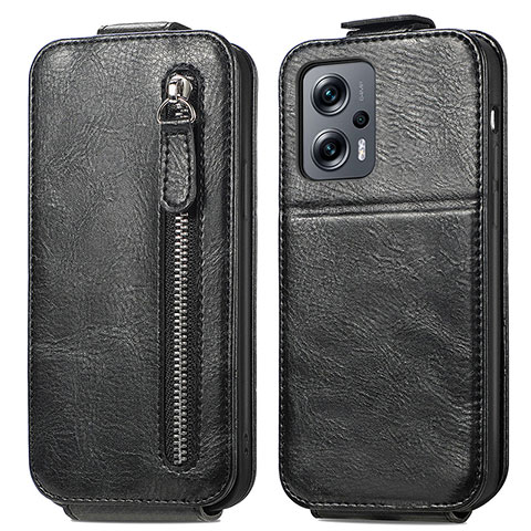 Custodia In Pelle Flip per Xiaomi Redmi Note 12T Pro 5G Nero