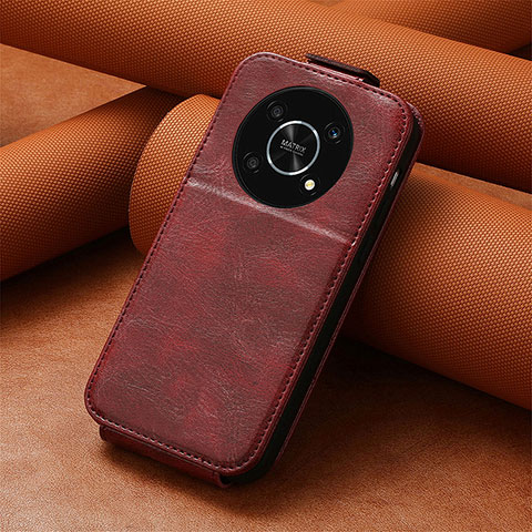 Custodia In Pelle Flip S01D per Huawei Honor Magic4 Lite 5G Rosso