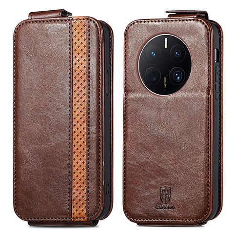 Custodia In Pelle Flip S01D per Huawei Mate 50 Pro Marrone