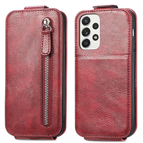 Custodia In Pelle Flip S01D per Samsung Galaxy A33 5G Rosso