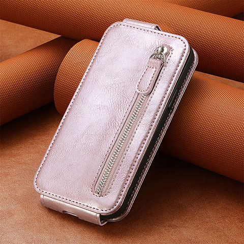 Custodia In Pelle Flip S01D per Xiaomi Poco F5 5G Oro Rosa