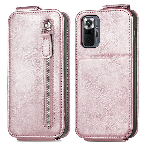 Custodia In Pelle Flip S01D per Xiaomi Redmi Note 10 Pro 4G Oro Rosa