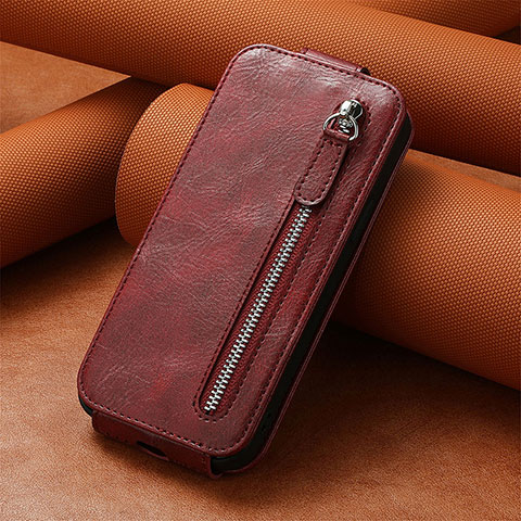 Custodia In Pelle Flip S01D per Xiaomi Redmi Note 12 Turbo 5G Rosso