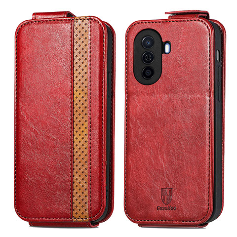 Custodia In Pelle Flip S02D per Huawei Nova Y71 Rosso