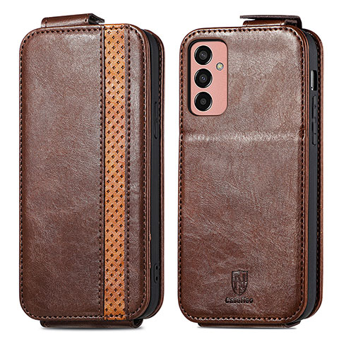 Custodia In Pelle Flip S02D per Samsung Galaxy M13 4G Marrone