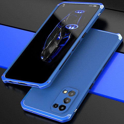 Custodia Lusso Alluminio Cover 360 Gradi M01 per Oppo Reno5 5G Blu