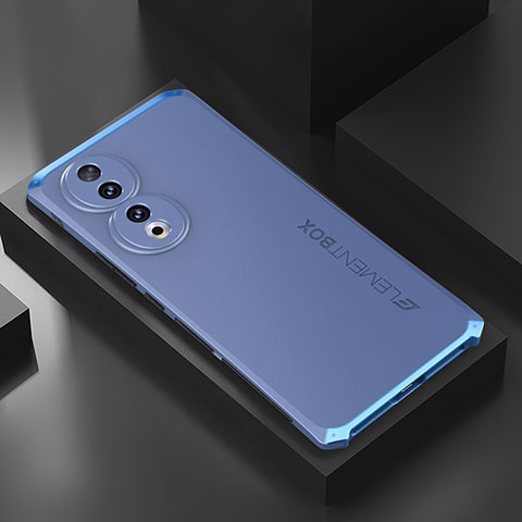 Custodia Lusso Alluminio Cover 360 Gradi P01 per Huawei Honor 90 5G Blu