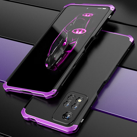 Custodia Lusso Alluminio Cover 360 Gradi P01 per Xiaomi Mi 11i 5G (2022) Viola