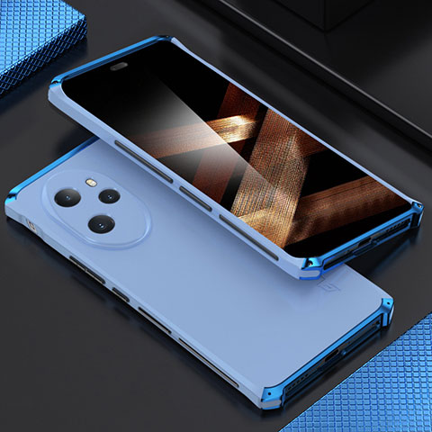 Custodia Lusso Alluminio Cover 360 Gradi per Huawei Honor 100 Pro 5G Blu