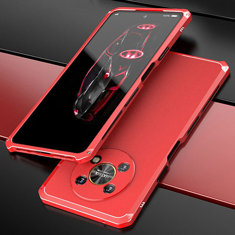 Custodia Lusso Alluminio Cover 360 Gradi per Huawei Honor Magic4 Lite 5G Rosso