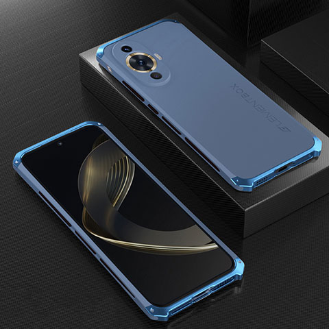 Custodia Lusso Alluminio Cover 360 Gradi per Huawei Nova 11 Blu