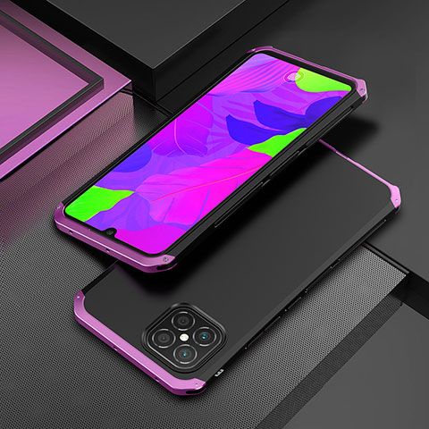 Custodia Lusso Alluminio Cover 360 Gradi per Huawei Nova 8 SE 4G Viola