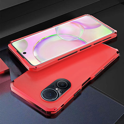 Custodia Lusso Alluminio Cover 360 Gradi per Huawei Nova 9 SE Rosso