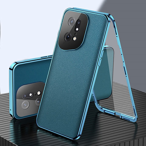 Custodia Lusso Alluminio Cover 360 Gradi per Oppo Find X5 Pro 5G Verde