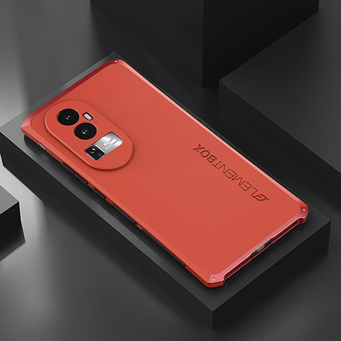 Custodia Lusso Alluminio Cover 360 Gradi per Oppo Reno10 Pro+ Plus 5G Rosso