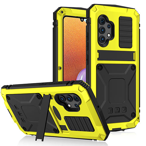 Custodia Lusso Alluminio Cover 360 Gradi per Samsung Galaxy A32 5G Giallo