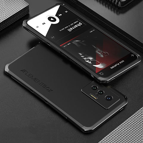 Custodia Lusso Alluminio Cover 360 Gradi per Vivo X70 5G Nero