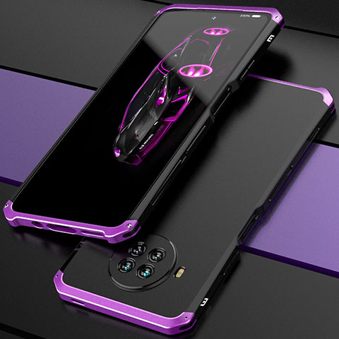 Custodia Lusso Alluminio Cover 360 Gradi per Xiaomi Mi 10i 5G Viola