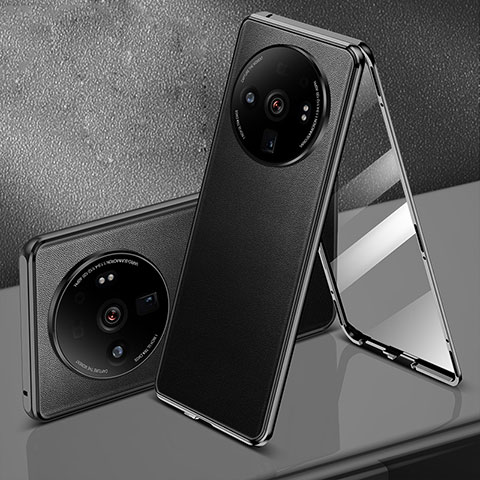 Custodia Lusso Alluminio Cover 360 Gradi per Xiaomi Mi 12S Ultra 5G Nero