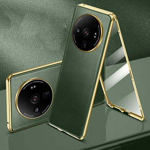 Custodia Lusso Alluminio Cover 360 Gradi per Xiaomi Mi 12S Ultra 5G Verde