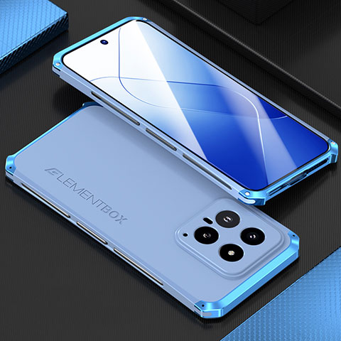 Custodia Lusso Alluminio Cover 360 Gradi per Xiaomi Mi 14 5G Blu