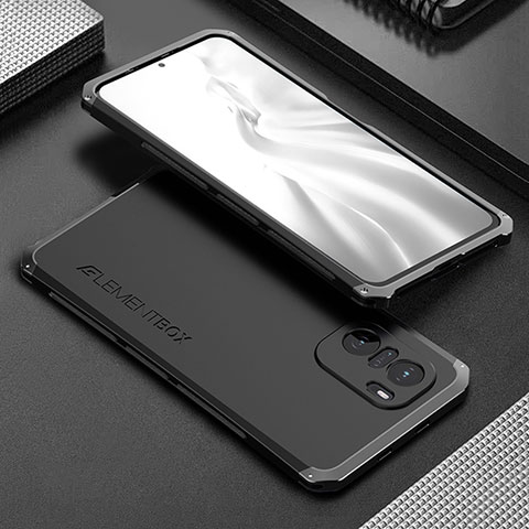 Custodia Lusso Alluminio Cover 360 Gradi per Xiaomi Poco F3 5G Nero