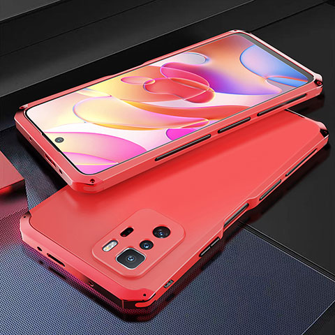 Custodia Lusso Alluminio Cover 360 Gradi per Xiaomi Poco X3 GT 5G Rosso