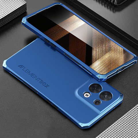 Custodia Lusso Alluminio Cover 360 Gradi per Xiaomi Redmi Note 13 5G Blu