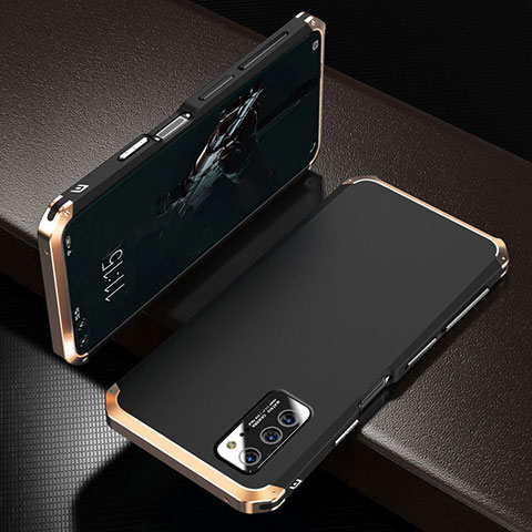 Custodia Lusso Alluminio Cover M01 per Huawei Honor V30 Pro 5G Oro e Nero