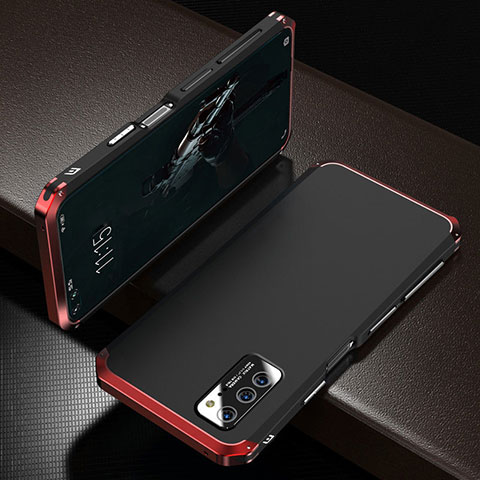 Custodia Lusso Alluminio Cover M01 per Huawei Honor View 30 5G Rosso e Nero